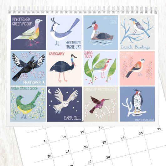 Calendrier Les oiseaux du monde entier