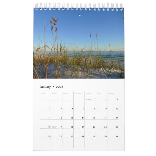 Calendrier Les paysages côtiers (Jan 2026)