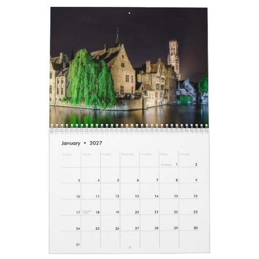 Calendrier Les paysages de Bruges (Jan 2027)