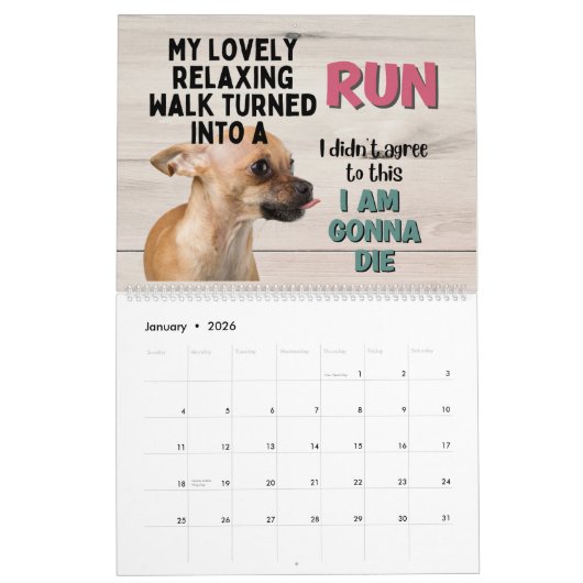 Calendrier Les pensées hilarantes de My Chihuahua (Jan 2026)