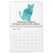 Calendrier L'humour d'amusement de chats et de légendes (Mar 2026)