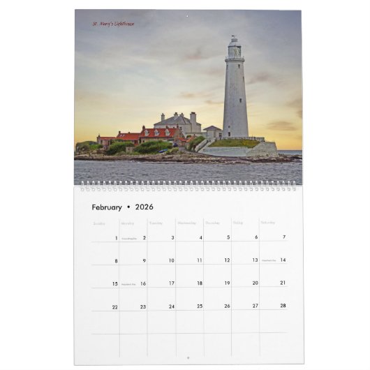 Calendrier Lighthouses en Angleterre (Feb 2026)