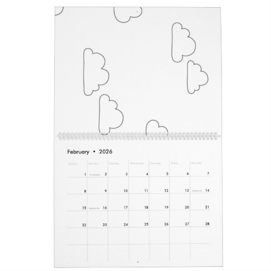 Calendrier Ligne Art, Albâtre (Feb 2026)