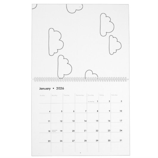 Calendrier Ligne Art, Albâtre (Jan 2026)