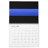 Calendrier Ligne bleue mince de la police (Jan 2026)