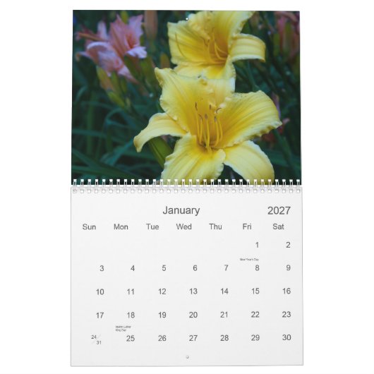 Calendrier Lillies (Jan 2027)