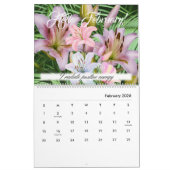 Calendrier Lily Fleurs Tiger Lily Calla Lys Rose (Feb 2026)