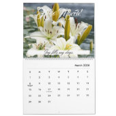 Calendrier Lily Fleurs Tiger Lily Calla Lys Rose (Mar 2026)