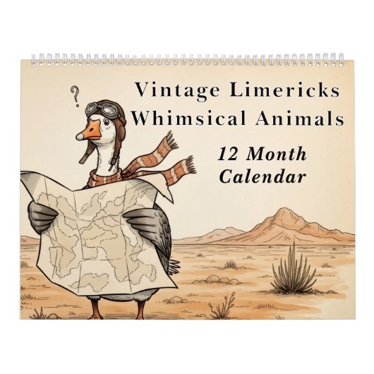 Calendrier Limericks Vintage Animaux Fantaisistes | Nonsense (Protection)