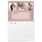 Calendrier Linen 3 Photos par Month with Notes Section 2023 (Jan 2027)