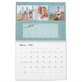 Calendrier Linen 3 Photos par Month with Notes Section 2023 (Feb 2027)