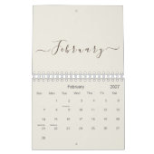 Calendrier Linge Antique de Luxe Nom Personnalisé Script 2027 (Feb 2027)