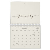 Calendrier Linge Antique de Luxe Nom Personnalisé Script 2027 (Jan 2027)