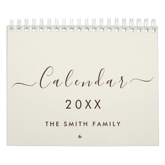 Calendrier Linge Antique de Luxe Nom Personnalisé Script 2027 (Protection)