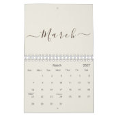 Calendrier Linge Antique de Luxe Nom Personnalisé Script 2027 (Mar 2027)