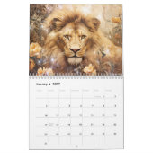 Calendrier Lions fantastiques dans un style abstrait (Jan 2027)