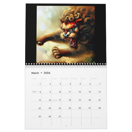 Calendrier Lions Foo Chinois #1 (Mar 2026)