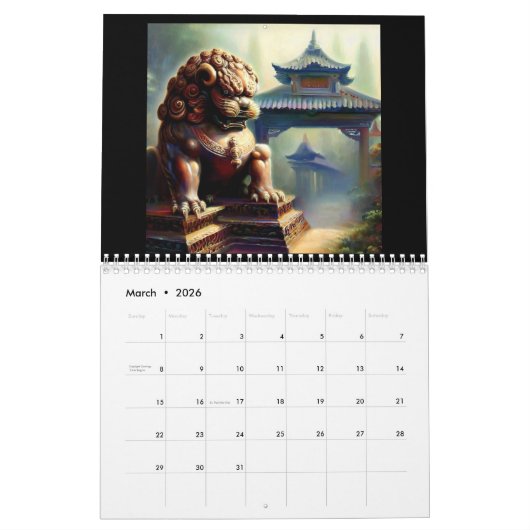 Calendrier Lions Foo Chinois #2 (Mar 2026)