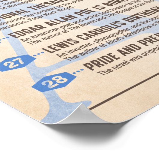 Calendrier littéraire Poster de janvier (Coin)