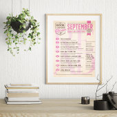 Calendrier littéraire Poster de septembre