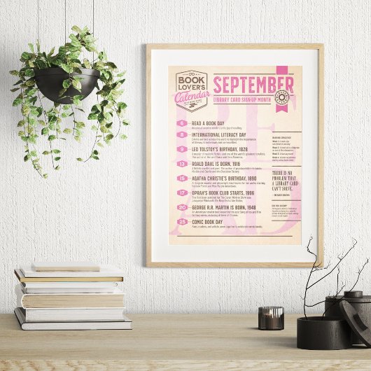 Calendrier littéraire Poster de septembre