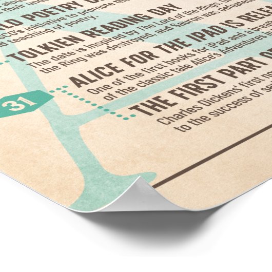 Calendrier Littéraire Poster Mars (Coin)