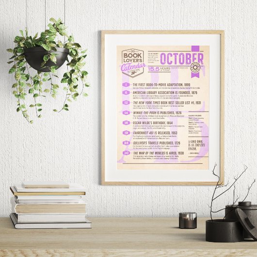 Calendrier Littéraire Poster Octobre
