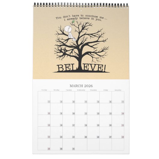 Calendrier Little Boy as the "I" in Believe 2022 Calendar (Mar 2026)