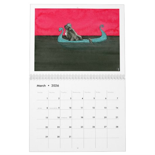 Calendrier Little Prints - Funny Newfoundland Dog Calendar (Mar 2026)