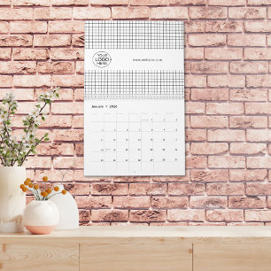 Calendrier Logo d'affaires noir et blanc promotionnel