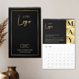 Calendrier Logo d'entreprise moderne noir et or 2027