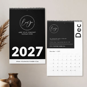 Calendrier Logo minimaliste noir pour entreprise promotionnel