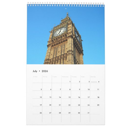 Calendrier Londres (Jul 2026)