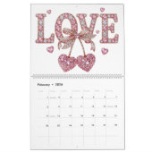 Calendrier Love & Hearts Theme 12 Month 2026 Wall (Feb 2026)
