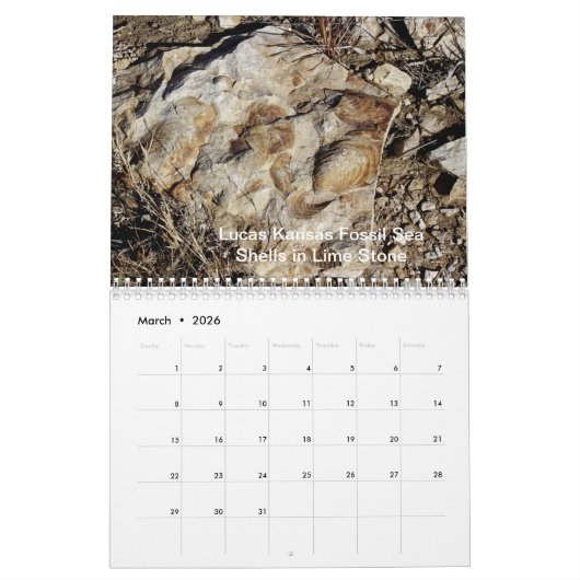 Calendrier Lucas Kansas Paysages Coucher de soleil Stone Post (Mar 2026)