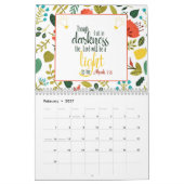 Calendrier Lumière Dans Les Ténèbres Bible Chrétienne Verse 2 (Feb 2027)