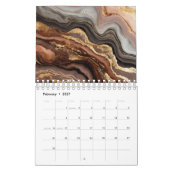 Calendrier Luxueux Abstrait Fluide Or 2027 (Feb 2027)