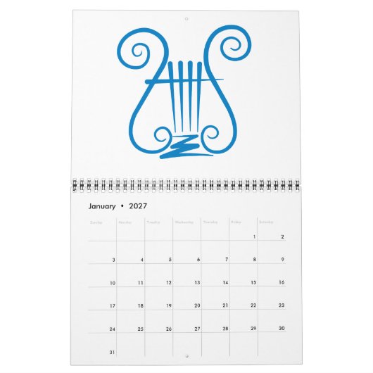Calendrier Lyre Bleue (Jan 2027)