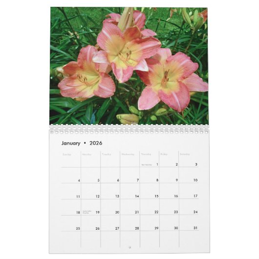 Calendrier - Lys dans le jardin (Jan 2026)