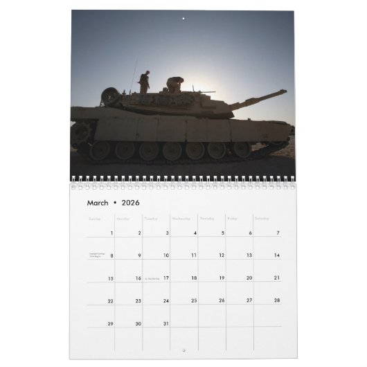 Calendrier M1 Abrams (Mar 2026)