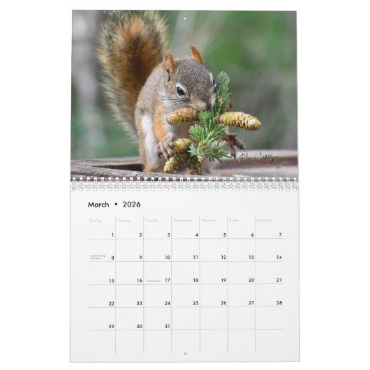 Calendrier M. Bickles Deux Pages Moyenne Blanc (Mar 2026)