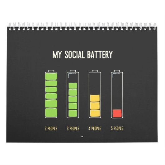 Calendrier Ma batterie sociale introvertit l'Humour social (Protection)