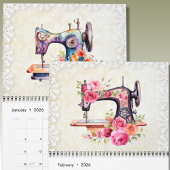 Calendrier Machine à coudre Vintage à fleurs