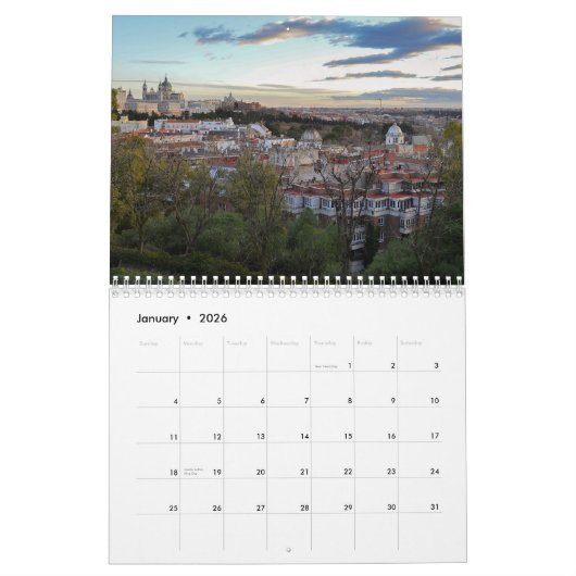 Calendrier Madrid Espagne 2026 (Jan 2026)