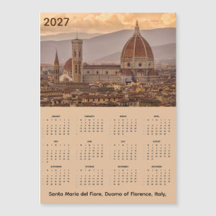 Calendrier magnétique carte Duomo Florence Italie 