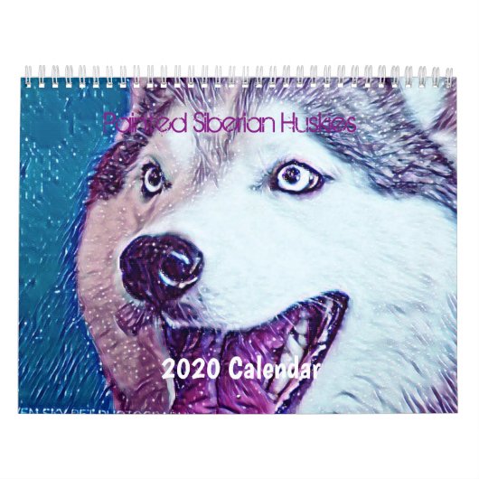Calendrier Magnifique mur d'art Siberian Husky 2020 Calendrie (Protection)