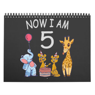Calendrier Maintenant j'ai 5 ans 5ème anniversaire au Zoo