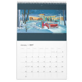 Calendrier Maisons Modernes Du Milieu Du Siècle Style Page Si (Jan 2027)
