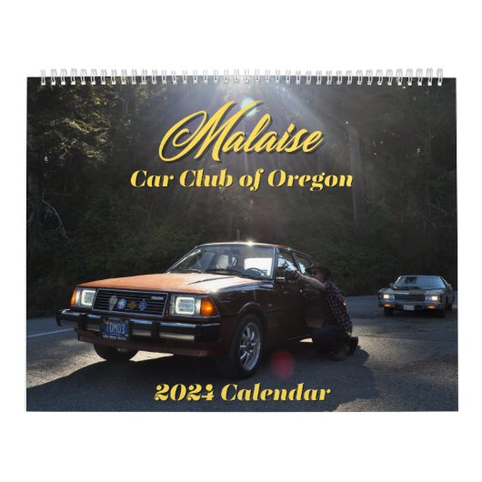 Calendrier Malaise Car Club de l'Oregon 12 mois 2024 Calendri (Protection)