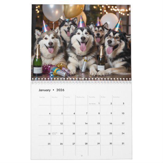 Calendrier Malamute Calendar (Jan 2026)